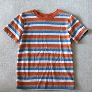 Striped Kids T-Shirt - Orange, Blue, and White